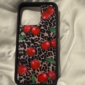 Cherry Leopard Phone Case - Black/Red